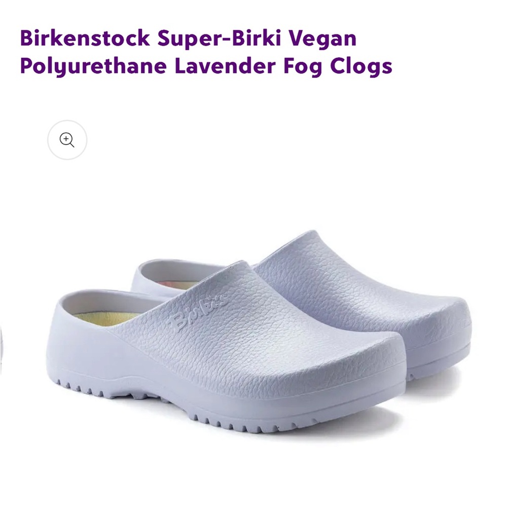 Birkenstock Super-Birki Vegan Polyurethane Lavender Fog Clogs
